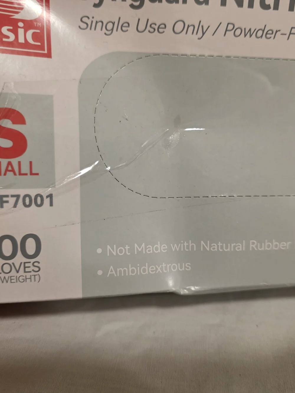 Basic 100 Pack Blue Disposable Nitrile Gloves Sz Small Ambidextrous Powder Free